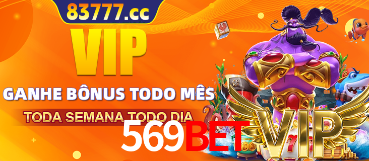 Banner promocional do 569BET oferecendo 100% de recompensas adicionais contínuas para quem fizer o login diário (Daily sign-in), com um mascote de coelho.
