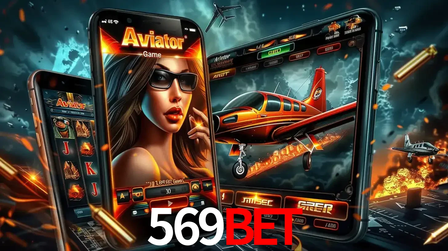 O popular jogo de apostas Aviator exibido em vários celulares e tablets, mostrando a interface emocionante e a ação de voo disponíveis para jogar agora no 569BET.